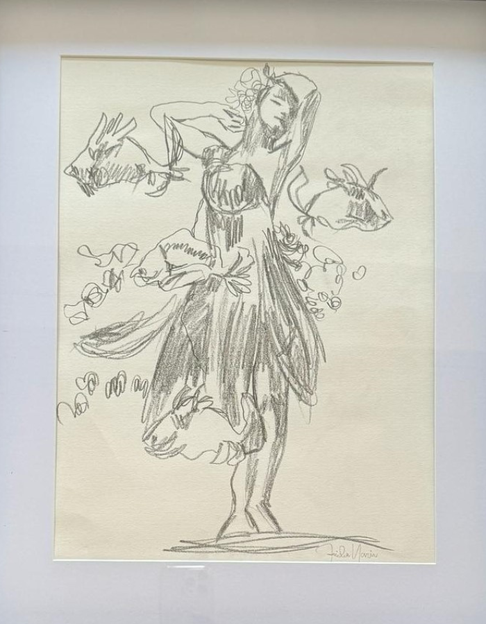 Danse — dessin au conté — œuvre de Emma Monnier alias Frida Narin