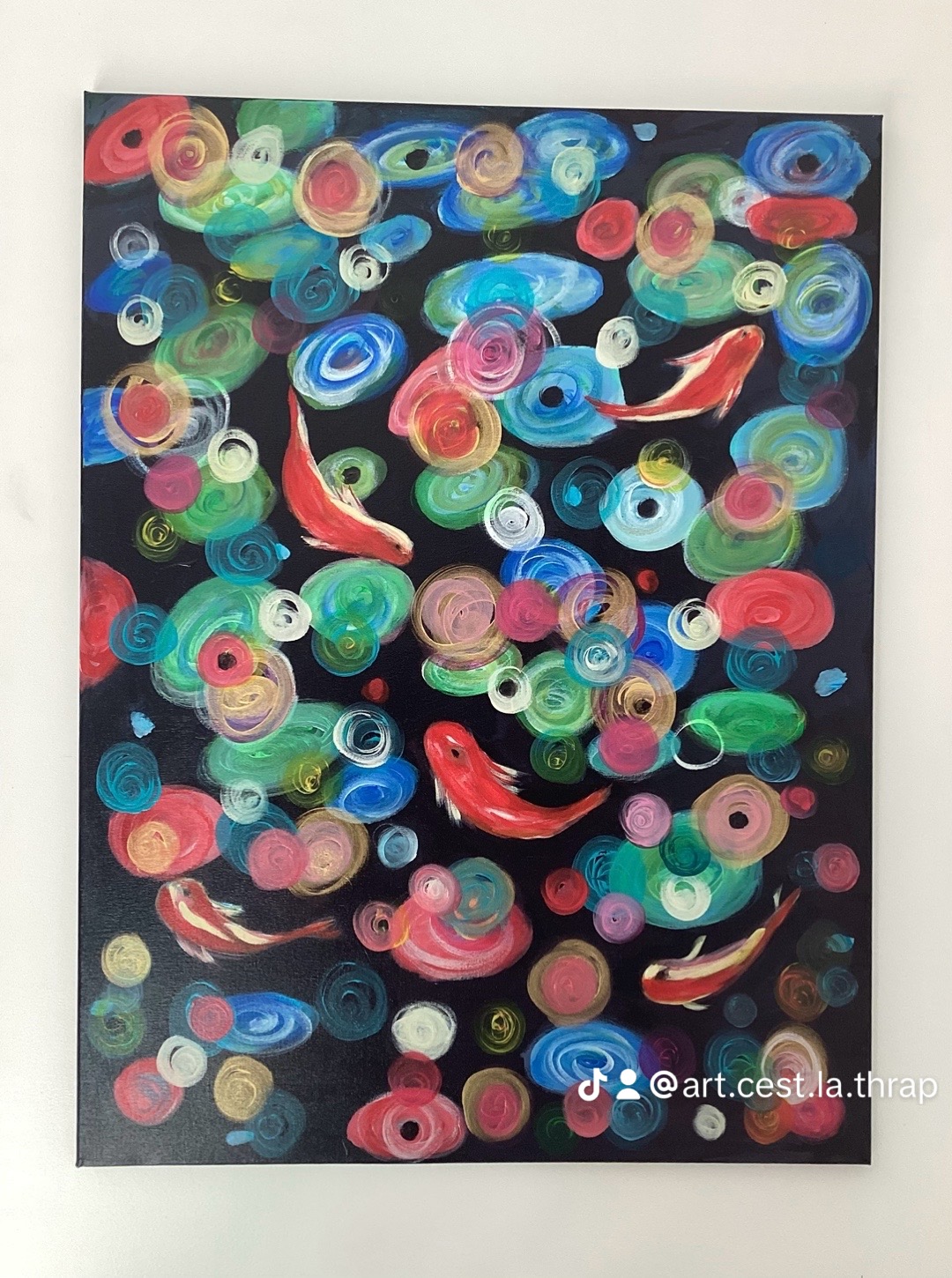 Carpes koï — peinture acrylique — œuvre de Emma Monnier alias Frida Narin
